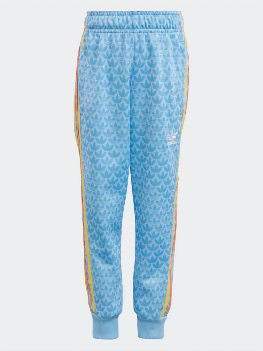 Adidas Originals | Monogram Track Pants | Clear Blue Girls XS | Trefoil Joggers